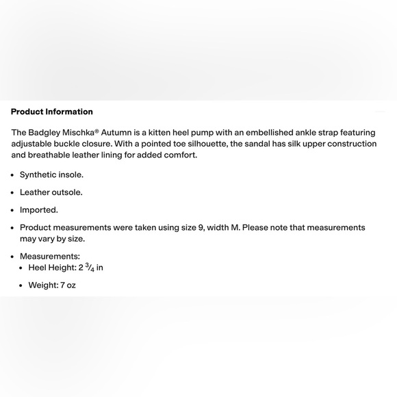 NWT- Badgley Mischka ‘Autumn’ Kitten Heel Pump DISPLAY SHOE - Picture 3 of 12